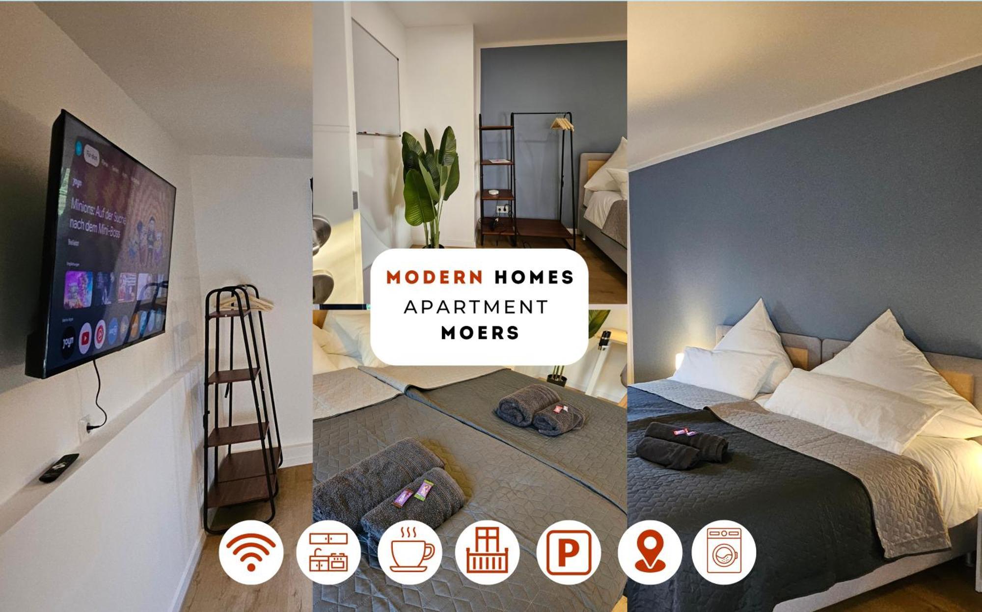 Modern Homes - Voll Ausgestatte Wohnung - Balkon - Hotelbetten - 4K Tv - Wlan 默尔斯 外观 照片